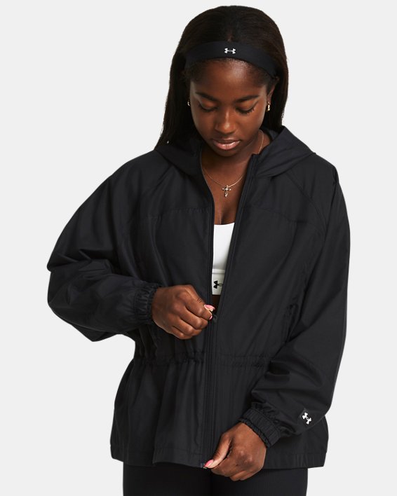 UA Vanish Elite Extragroße Jacke aus Webstoff mit durchgehendem Zip, Black, pdpMainDesktop image number 0